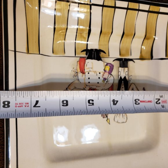 HD Designs Le Chef Square Luncheon / Salad Deep Dish Whimsical Chefs ~ 2 AVAIL - Picture 6 of 11